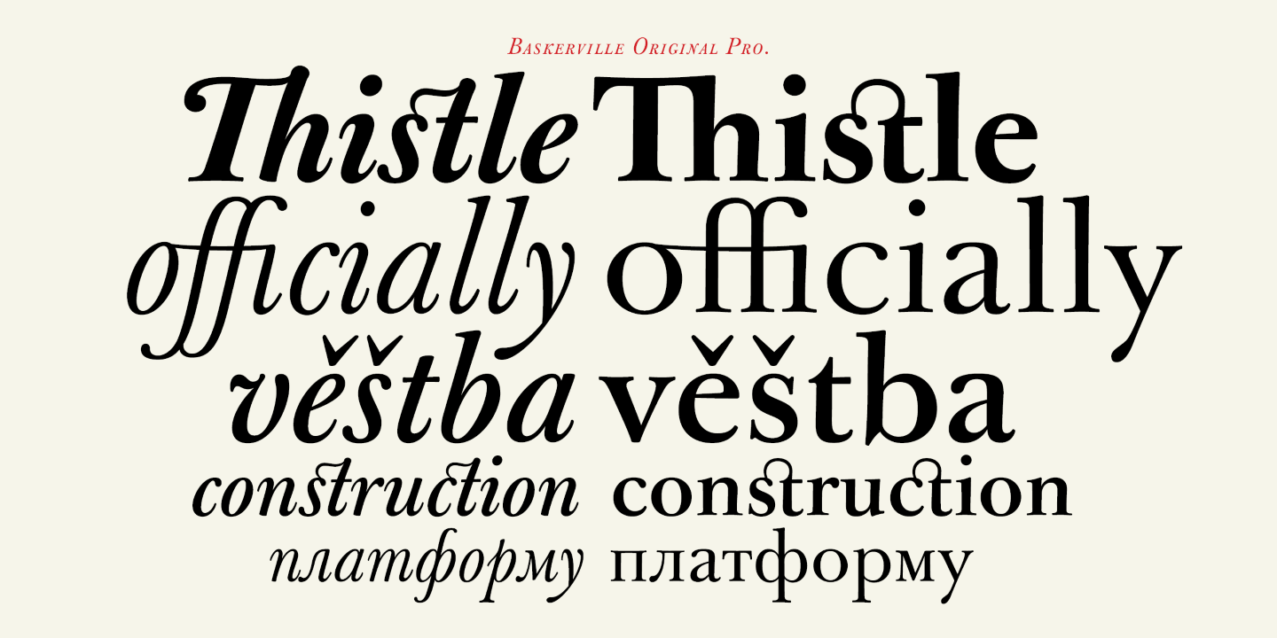 Baskerville Original Pro 120 Medium Italic Font preview